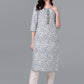 Designer Kurti Cotton Off White Weaving Kurtis