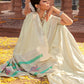 Contemporary Satin Silk Off White Weaving Saree