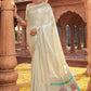 Contemporary Satin Silk Off White Weaving Saree