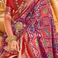 Traditional Saree Patola Silk Purple Red Weaving Saree