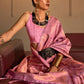 Classic Handloom Silk Pink Weaving Saree