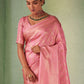 Classic Kanjivaram Silk Pink Weaving Saree