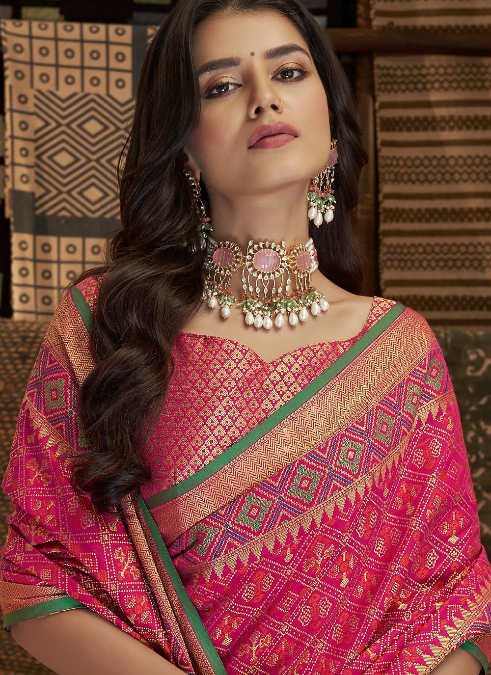 Contemporary Silk Pink Weaving Saree