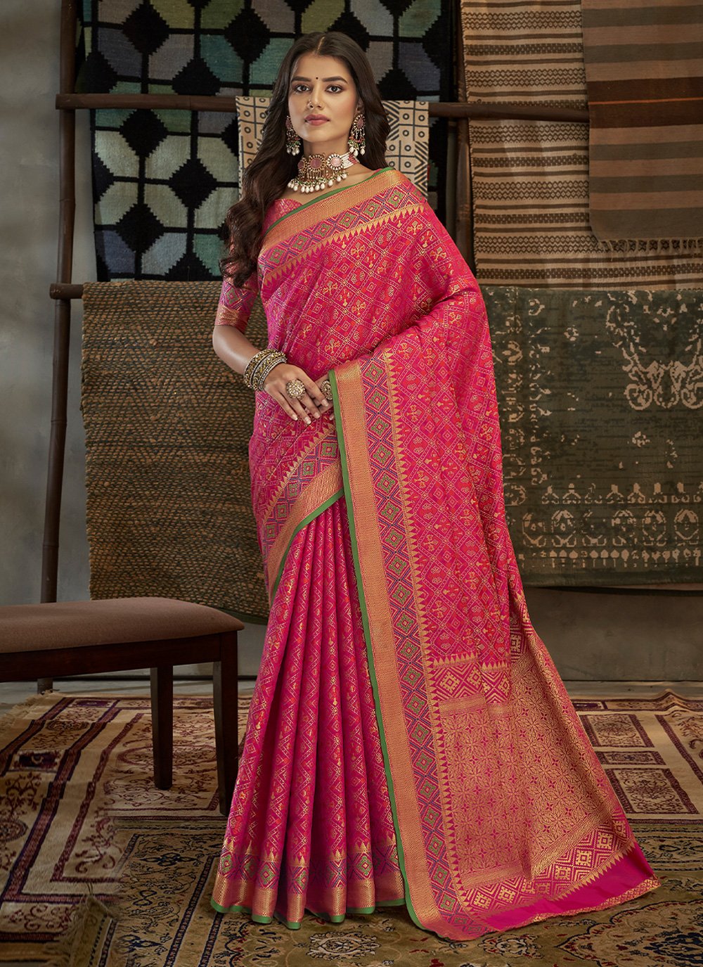 Contemporary Silk Pink Weaving Saree