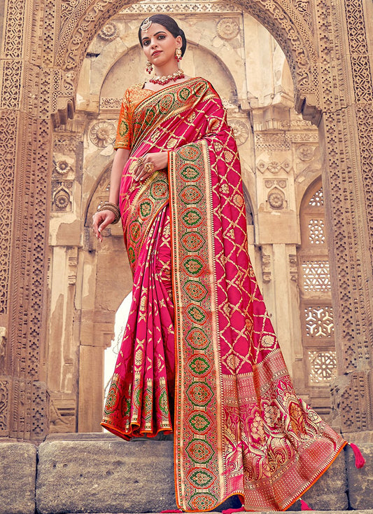 Contemporary Silk Pink Weaving Saree