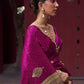 Trendy Saree Satin Silk Purple Weaving Saree