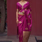 Trendy Saree Satin Silk Purple Weaving Saree