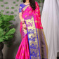 Contemporary Banarasi Silk Rani Weaving Saree