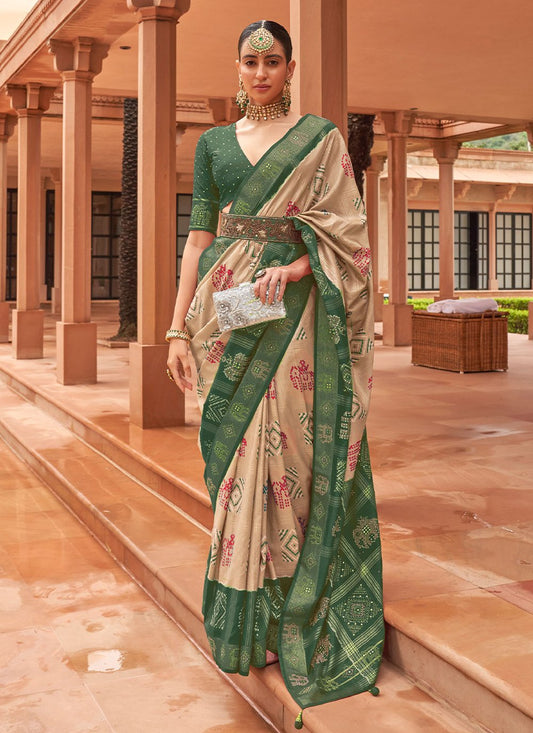 Classic Patola Silk Beige Weaving Saree