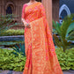 Classic Banarasi Silk Orange Weaving Saree