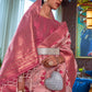 Trendy Saree Organza Pink Weaving Saree