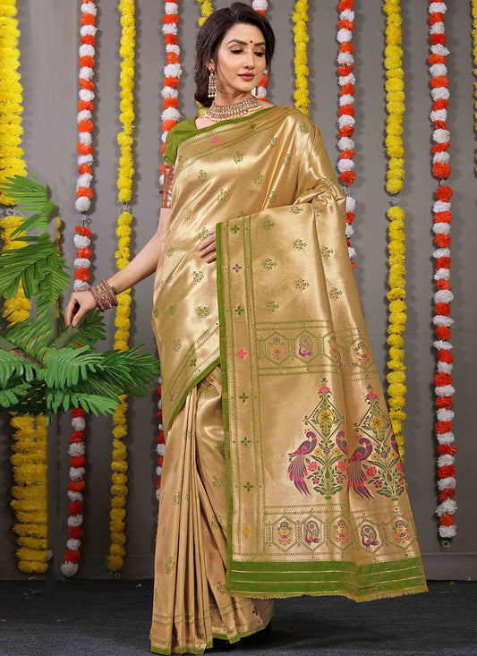 Classic Banarasi Silk Green Weaving Saree