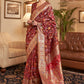 Contemporary Handloom Silk Maroon Weaving Saree