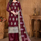 Salwar Suit Banarasi Jacquard Maroon Weaving Salwar Kameez