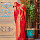 Traditional Saree Satin Silk Red Weaving Saree
