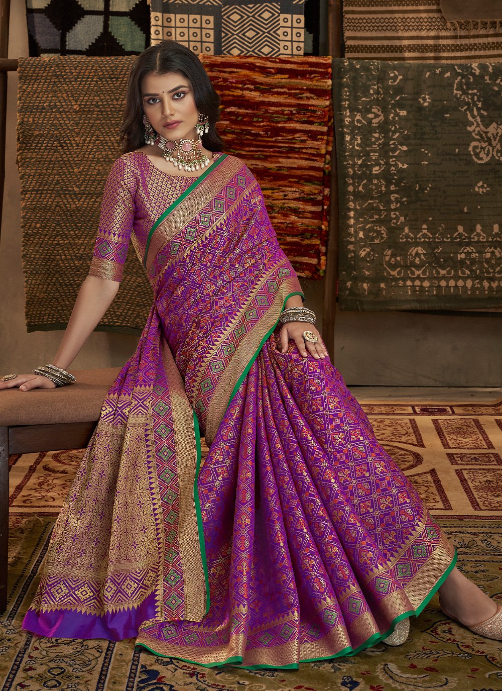 Classic Silk Purple Weaving Saree