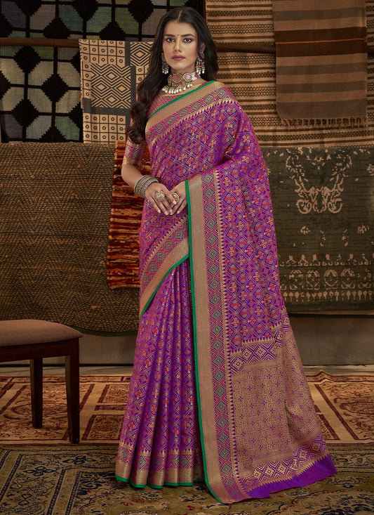 Classic Silk Purple Weaving Saree