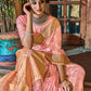 Classic Satin Silk Peach Weaving Saree