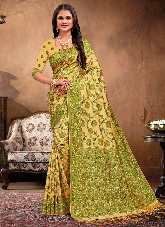 Classic Silk Green Weaving Saree