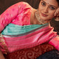 Classic Kanchipuram Silk Blue Pink Weaving Saree