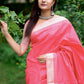 Classic Raw Silk Pink Weaving Saree