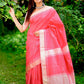 Classic Raw Silk Pink Weaving Saree
