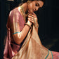 Classic Silk Tissue Pink Weaving Saree