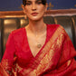 Traditional Saree Satin Silk Red Weaving Saree