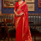 Traditional Saree Satin Silk Red Weaving Saree