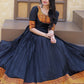 Gown Silk Black Jacquard Work Gown