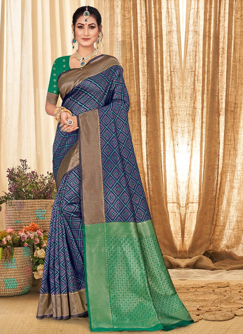 Casual Silk Blue Weaving Saree