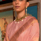 Designer Silk Peach Weaving Saree