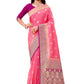 Classic Silk Pink Weaving Saree