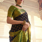 Contemporary Chiffon Silk Blue Green Weaving Saree