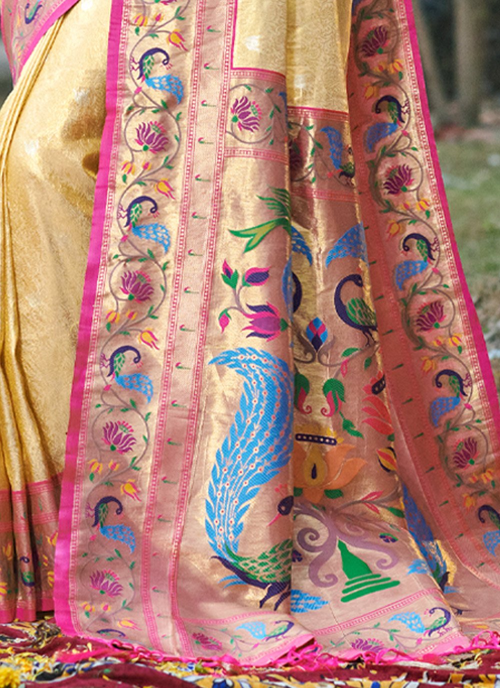 Traditional Saree Silk Cream Weaving Saree