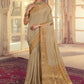 Designer Chiffon Silk Beige Weaving Saree