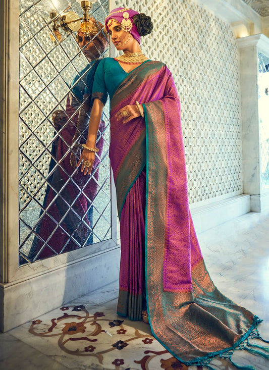 Classic Silk Purple Weaving Saree