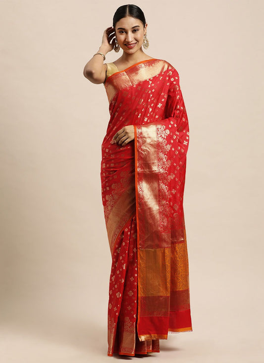 Classic Silk Red Weaving Saree