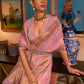 Classic Silk Pink Weaving Saree