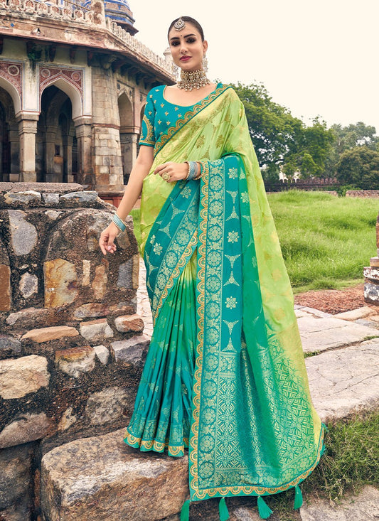 Classic Silk Green Weaving Saree