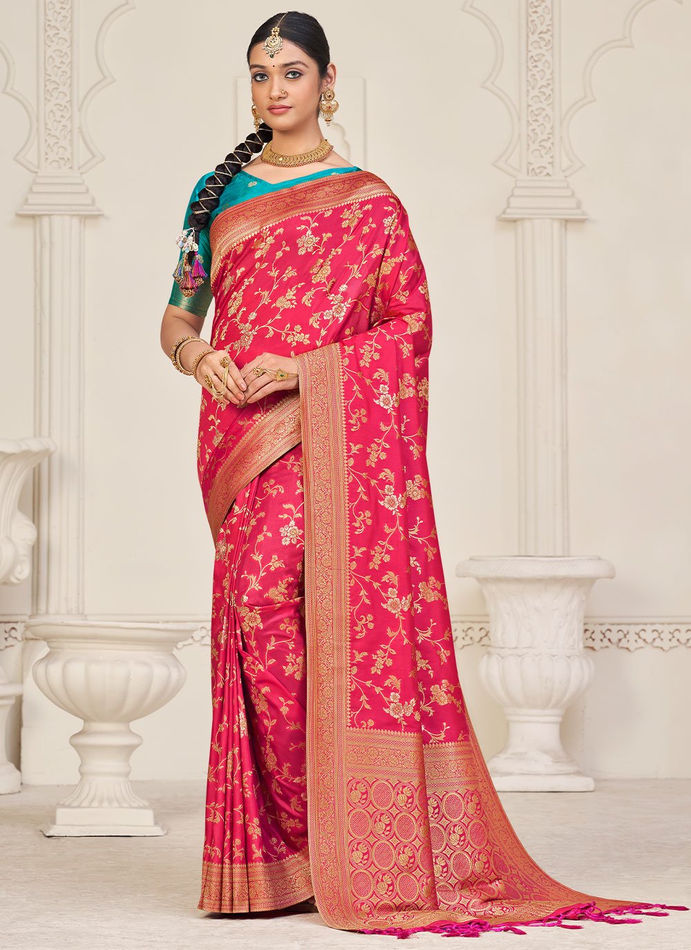 Classic Silk Red Weaving Saree