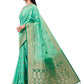 Silk Saree Silk Sea Green Weaving Saree