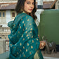 Contemporary Organza Silk Teal Weaving Saree