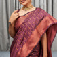 Traditional Saree Silk Purple Jacquard Work Saree