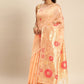 Classic Soft Cotton Peach Weaving Saree
