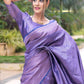 Trendy Saree Banarasi Silk Purple Weaving Saree