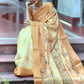 Classic Tussar Silk Orange Weaving Saree