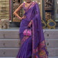 Classic Organza Violet Weaving Saree