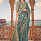 Trendy Saree Satin Silk Viscose Grey Weaving Saree