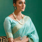 Contemporary Silk Aqua Blue Weaving Saree